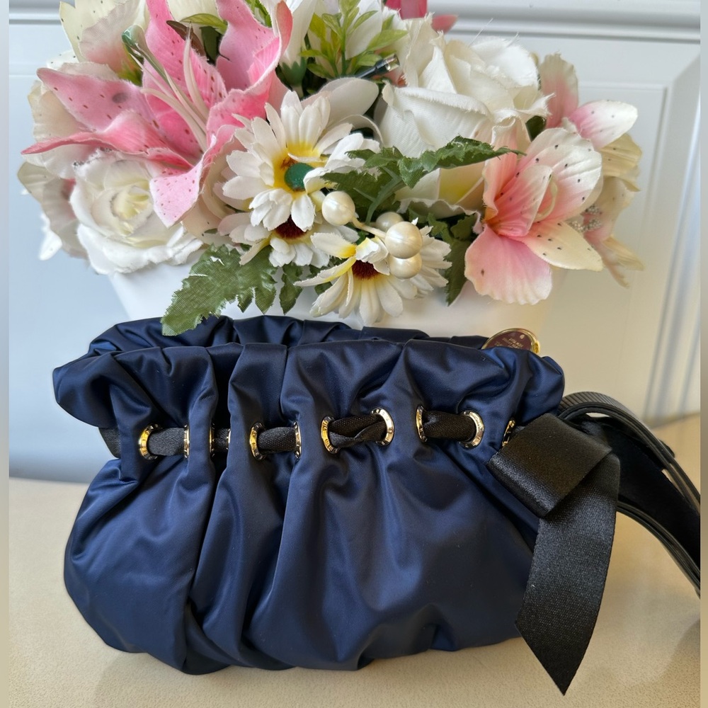 Henri Bendel Satin Blue Wristlet